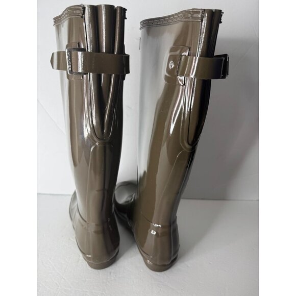 NEW Hunter Original Back Adjustable Gloss Rain Boots Swamp Green EU 36 US 5 UK 3 - Picture 6 of 7